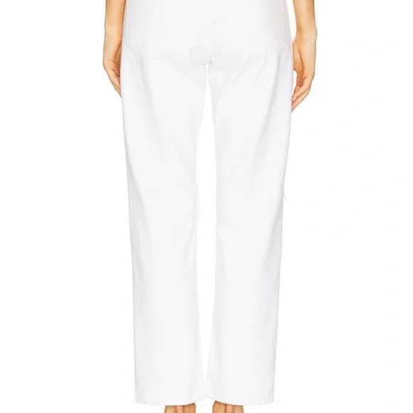 NWT Agolde Women's 90s Straight Leg Distressed White Jeans - Picture 3 of 6